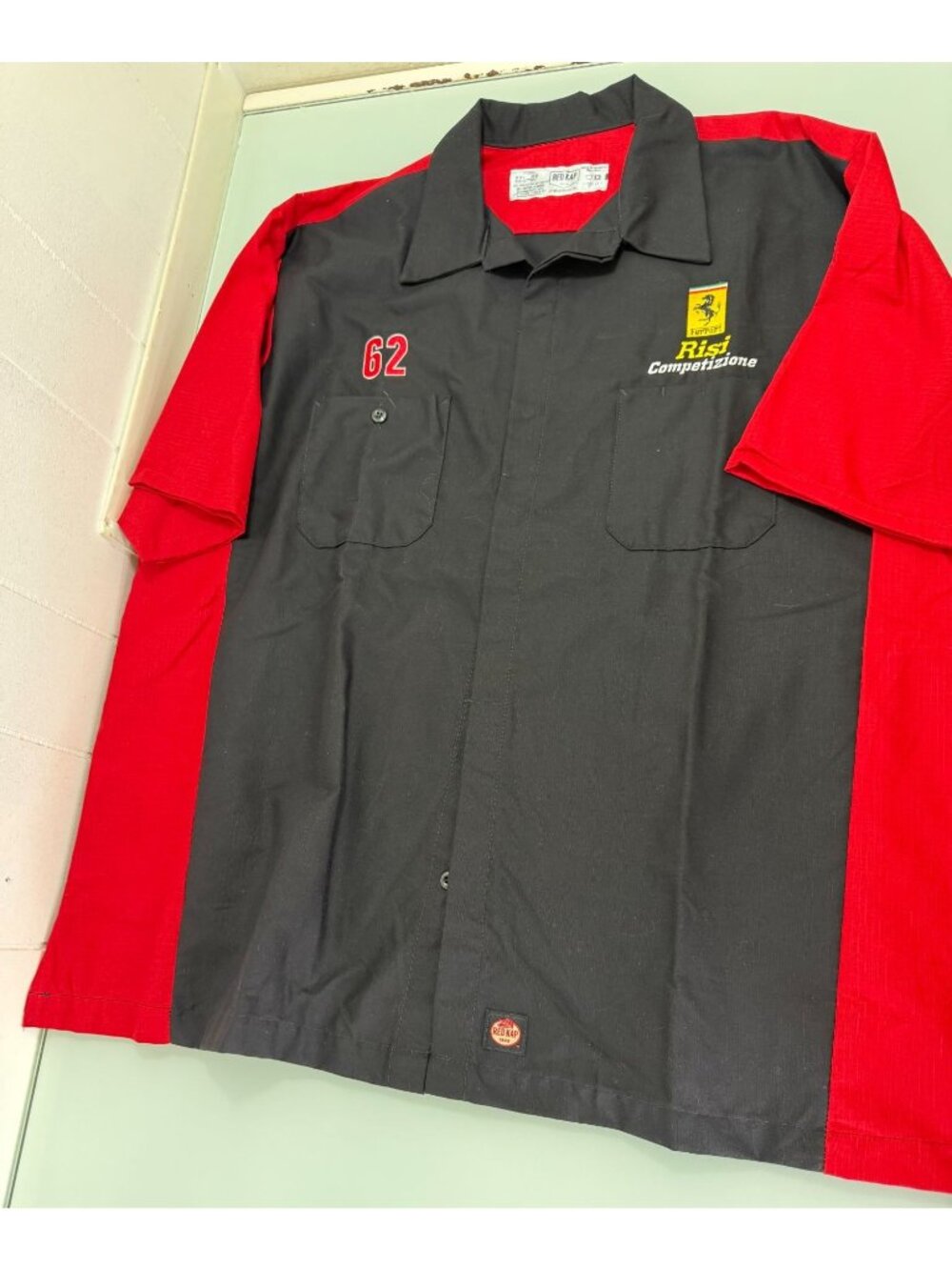 Ferrari RisI Competizione Mechanics Shirt Men's 2XL Utility Ripstop Short Sleeve